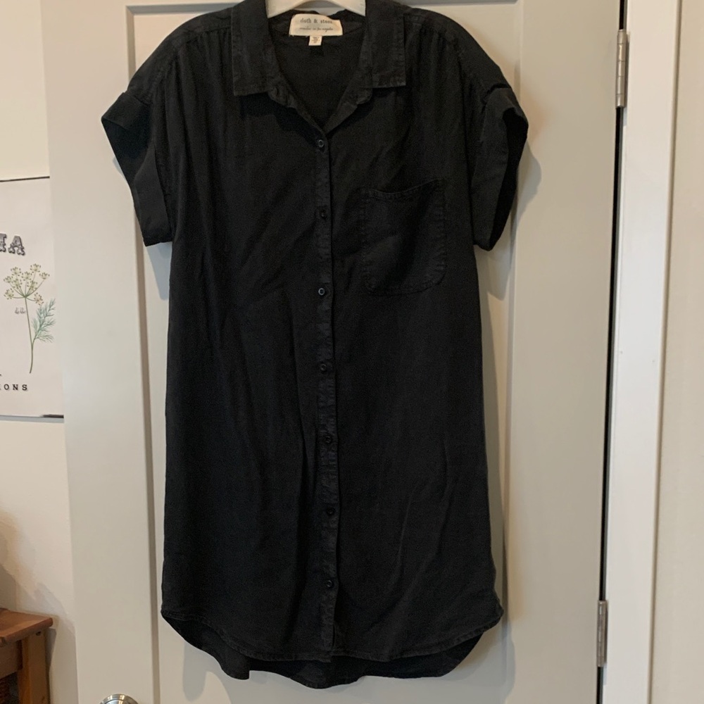 Cloth & Stone Charcoal Shirt Dress